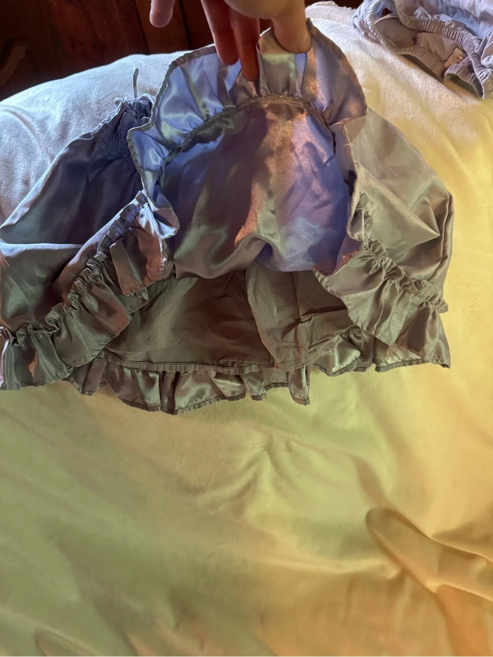 Baby Gap Girls Shimmery silver Ruffle babydoll dress w/ diaper cover